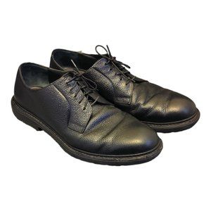 Salvatore Ferragamo Men's Black Pebbled Leather Dress Shoes Sz 8 1/2 3E (Wide)